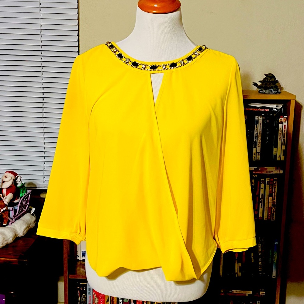 Pastel Brand: Yellow Blouse with Chain Design on Back